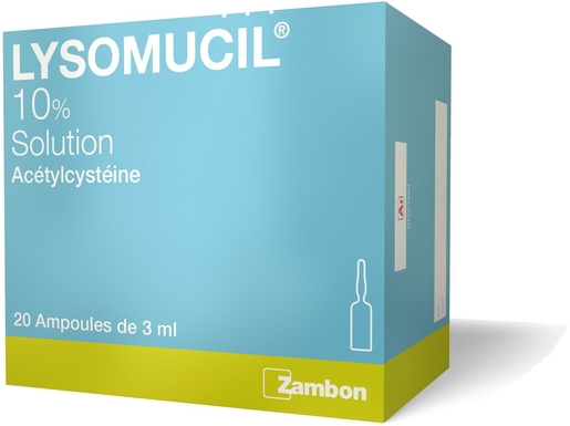 Lysomucil 10% 20 Ampoules x 3ml | Toux grasse