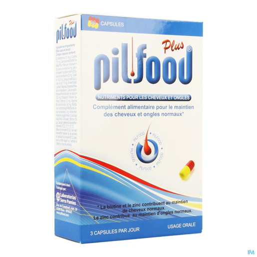 Pilfood Plus 90 Capsules | Vitamines - Chute de cheveux - Ongles cassants