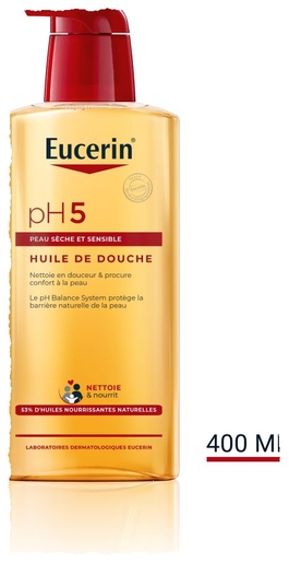 Eucerin pH5 Huile de Douche Peau Sèche et Sensible avec pompe 400ml | Bain - Douche