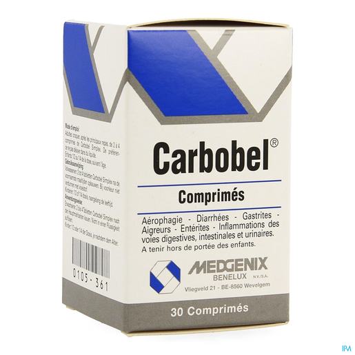 Carbobel Simplex 30 Comprimés | Diarrhée - Turista