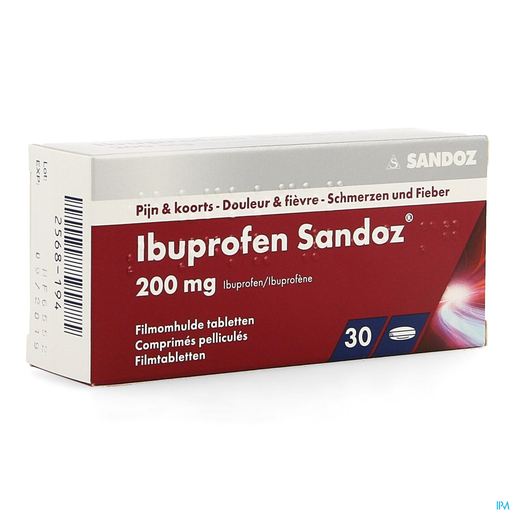 Ibuprofen Sandoz 200mg 30 Comprimés | Règles douloureuses