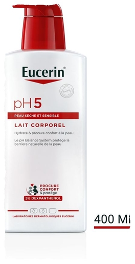 Eucerin pH5 Lait Corporel Peau Sèche et Sensible avec pompe 400 ml | Hydratation - Nutrition