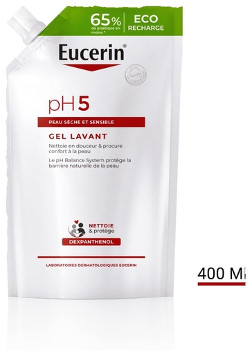 Eucerin pH5 Gel Lavant Peau Sèche et Sensible recharge Visage et Corps 400ml | Bain - Douche