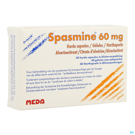 Spasmine 60mg 40 Capsules | Crampes intestinales