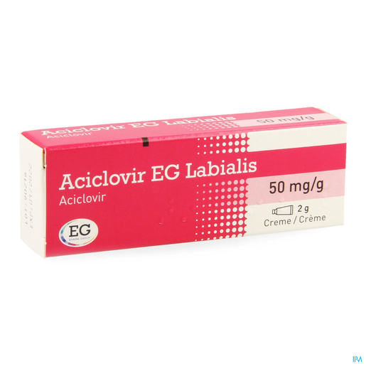 Aciclovir EG Labialis Crème 2gr | Bouton de fièvre - Herpès