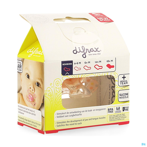 Difrax Sucette Newborn Dental Sil Girl -2/2m 1 796 | Sucettes