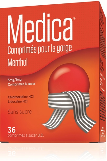 Medica 36 Comprimés à Sucer Menthol | Mal de gorge