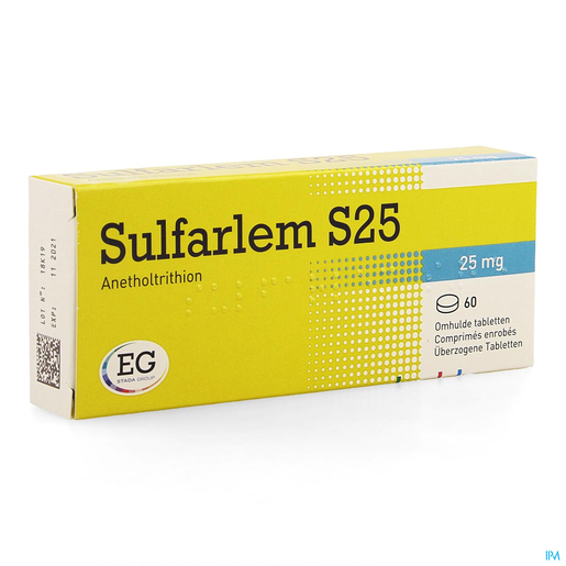 Sulfarlem S 25 60 Comprimés Enrobés | Insuffisance salivaire