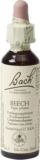 Bach Flower Remedie 03 Beech 20ml | Souci excessif du bien-être d'autrui