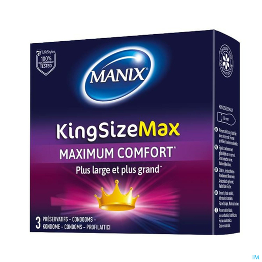 Manix King Size Max Préservatifs 3 Nouvelle Formule | Préservatifs
