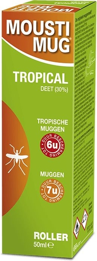 Moustimug Tropical 30% Deet Roller 50ml | Anti-moustiques - Insectes - Répulsifs