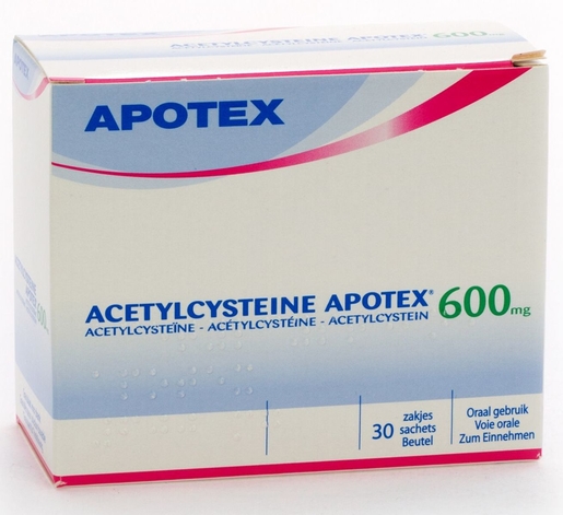 Acetylcysteine Apotex 600mg 30 Sachets | Toux grasse