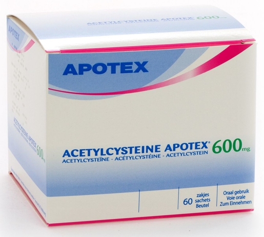 Acetylcysteine Apotex 600mg 60 Sachets | Toux grasse