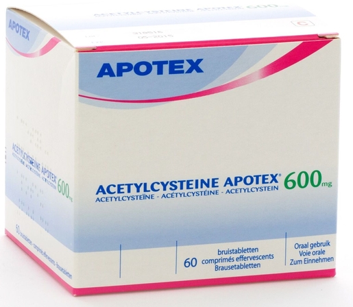 Acetylcysteine Apotex 600mg 60 Comprimés Effervescents | Toux grasse