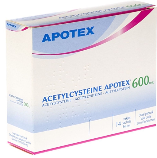 Acetylcysteine Apotex 600mg 14 Sachets | Toux grasse