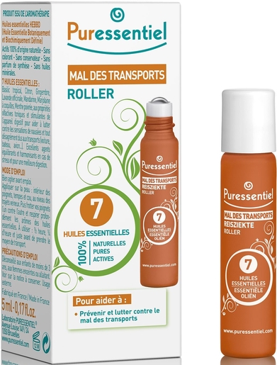 Puressentiel Mal Des Transport Roller 7 Huiles Essentielles 5ml | Digestion - Transit