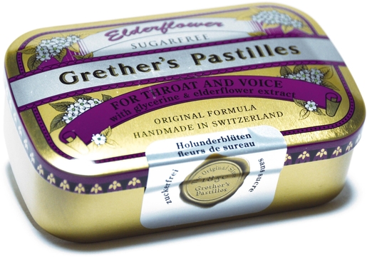 Grether&#039;s Elderflower Fleurs de Sureau Sans Sucre 110g | Confiserie - Bonbons