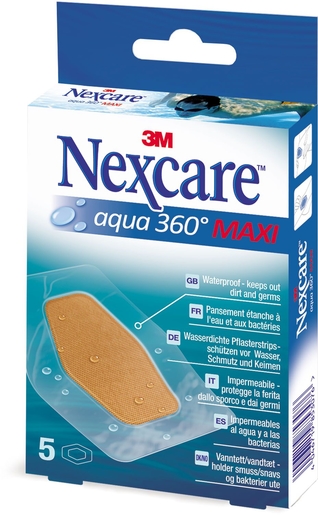 Nexcare 3M Aqua 360 Maxi 5 Pansements | Pansements - Sparadraps - Bandes