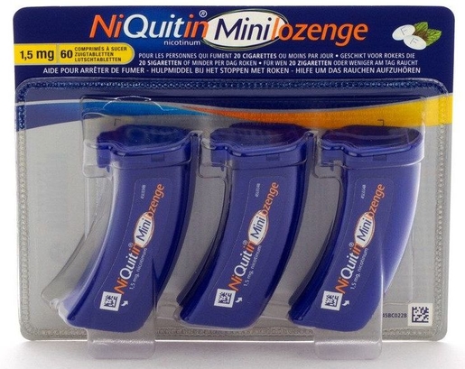 NiQuitin 1,5mg Minilozenge 60 Comprimés à Sucer | Arrêter de fumer