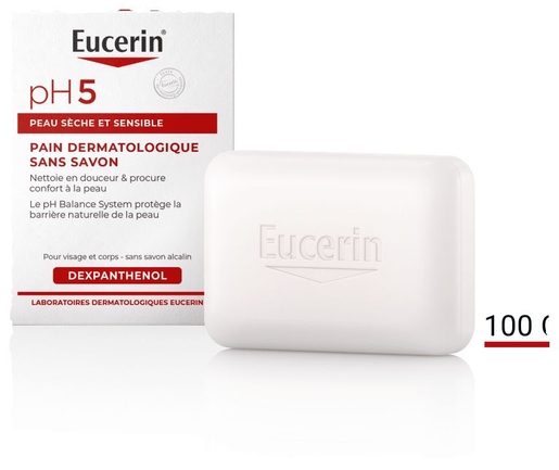 Eucerin pH5 Pain Dermatologique Peau Sèche et Sensible Visage et Corps 100g | Bain - Douche