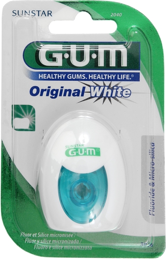 GUM Fil Dentaire Original White + Fluor 30m | Fil dentaire - Brossette interdentaire