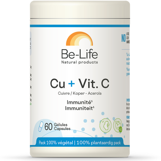 Be-Life Cu + Vit. C 60 Gélules | Défenses naturelles - Immunité