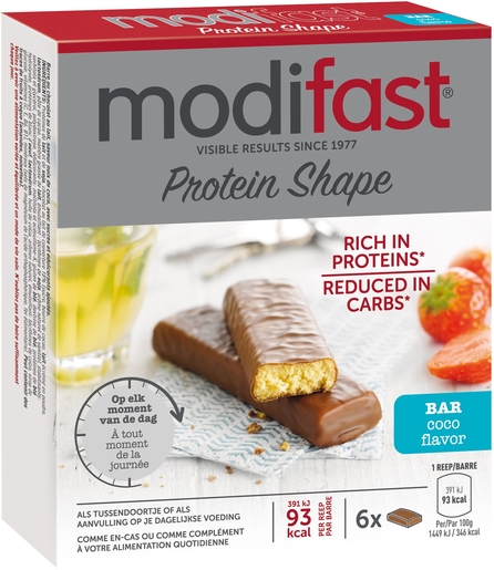 Modifast Protein Shape 6 Barres Chocolat-Coco | Régimes protéinés