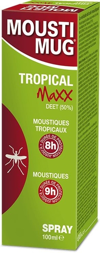 Moustimug Tropical MaXX 50% Deet Spray 100ml | Anti-moustiques - Insectes - Répulsifs