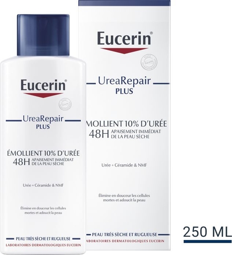 Eucerin UreaRepair Plus Émollient 10% d&#039;Urée Peau Très Sèche et Rugueuse 250 ml | Sécheresse cutanée sévère