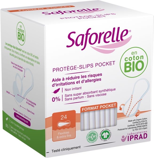 Saforelle Coton Protect Format Pocket 30 Protège-Slips | Tampons - Protège-slips