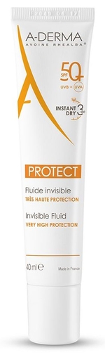 A-Derma Protect Fluide Invisible IP50+ 40ml | Crèmes solaires