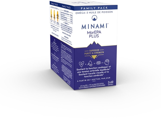 Minami MorEPA Plus 2x60 Gélules | Omega 3 - Omega 6