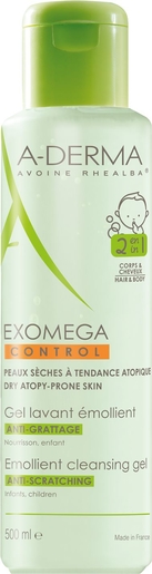 A-Derma Exomega Control Gel Lavant Emollient 2en1 500ml | Bain - Toilette
