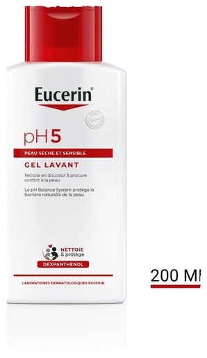 Eucerin pH5 Gel Lavant Peau Sèche et Sensible Visage et Corps 200ml | Bain - Douche