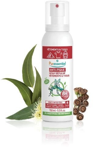 Puressentiel Anti-Pique Spray Répulsif Vêtements et Tissus 150ml | Anti-moustiques - Insectes - Répulsifs 