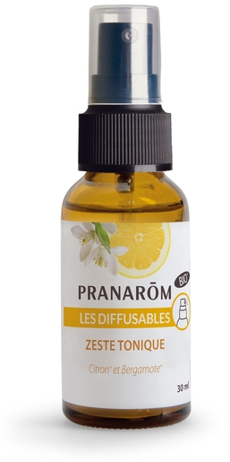 Pranarôm Les Diffusables Zeste Tonique Bio Spray 30 ml | Diffuseurs et mélanges d'huiles essentielles pour diffusion