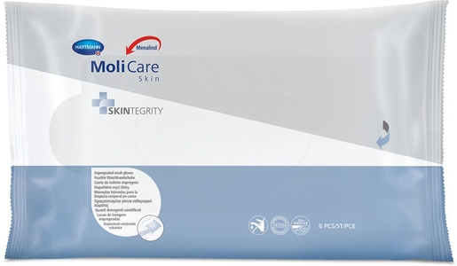 MoliCare Skin Clean Gants de Toilette Traitants 8 Pièces | Hygiène