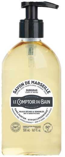 Le Comptoir du Bain Savon Liquide Surgras Marseille 500ml | Bain - Douche
