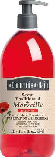 Le Comptoir Du Bain Traditionnel De Marseille Coquelicot 1L | Bain - Douche