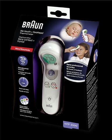 Braun Thermomètre Sans Contact et Frontal (ref NTF 3000) | Thermomètres