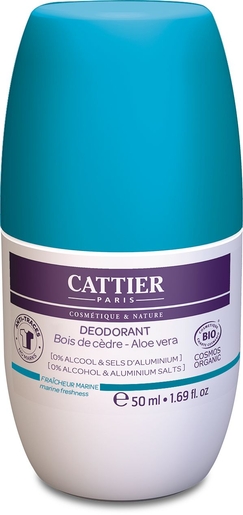 Cattier Déodorant Bois de Cèdre Bio 50ml | Déodorants anti-transpirant