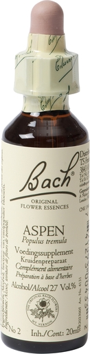 Bach Flower Remedie 02 Aspen 20ml | Peur - Inquiétude
