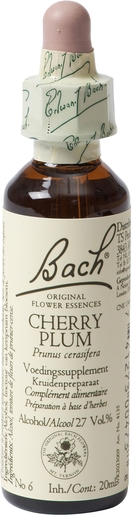 Bach Flower Remedie 06 Cherry Plum 20ml | Peur - Inquiétude