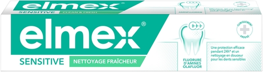 Elmex Dentifrice Sensitive Clean&amp;fresh 75ml | Dentifrice - Hygiène dentaire