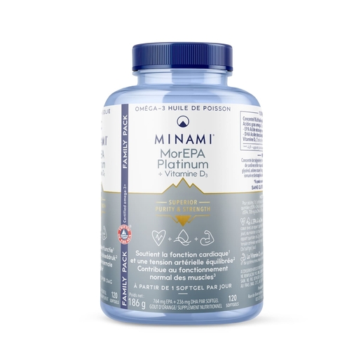 Minami MorEPA Platinum + Vitamine D3 120 Capsules | Circulation