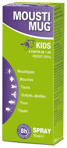 Moustimug Kids Spray 75ml | Anti-moustiques - Insectes - Répulsifs 