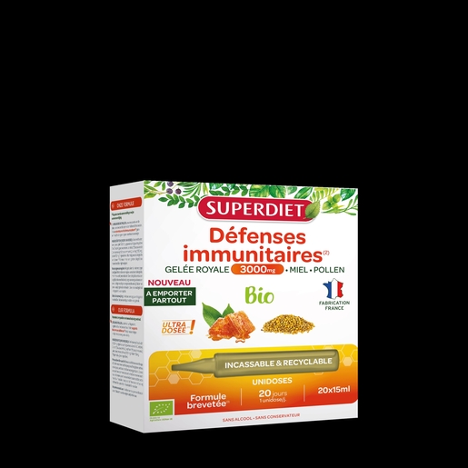 SuperDiet Défenses Immunitaires Bio 20x15ml | Défenses naturelles - Immunité