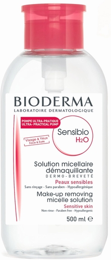 Bioderma Sensibio H20 Solution Micellaire 500ml (pompe inversée) | Démaquillants - Nettoyage