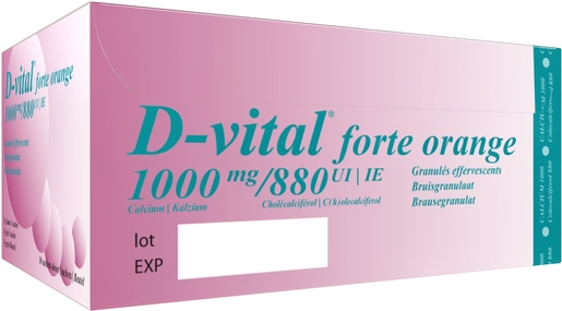 D-Vital Forte 1000/880 Orange 30 Sachets | Calcium - Vitamines D