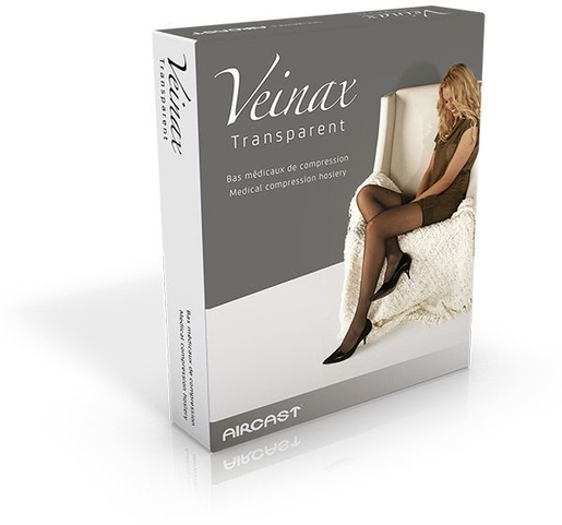 Veinax Transparent Collants (Couleur Noir - Classe 2 - Taille 3) | Jambe - Genou - Cheville - Pied